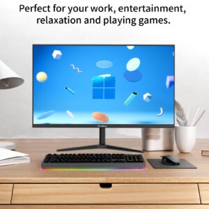 GreBear 27-inch Computer Monitor IPS Panel PC Monitors FHD 1080p 75Hz LED Display Home Office Desktop Screen, HDMI, VGA, Flicker-Free, Flicker Free, Blue Light Filter, 100x100 mm VESA Mountable