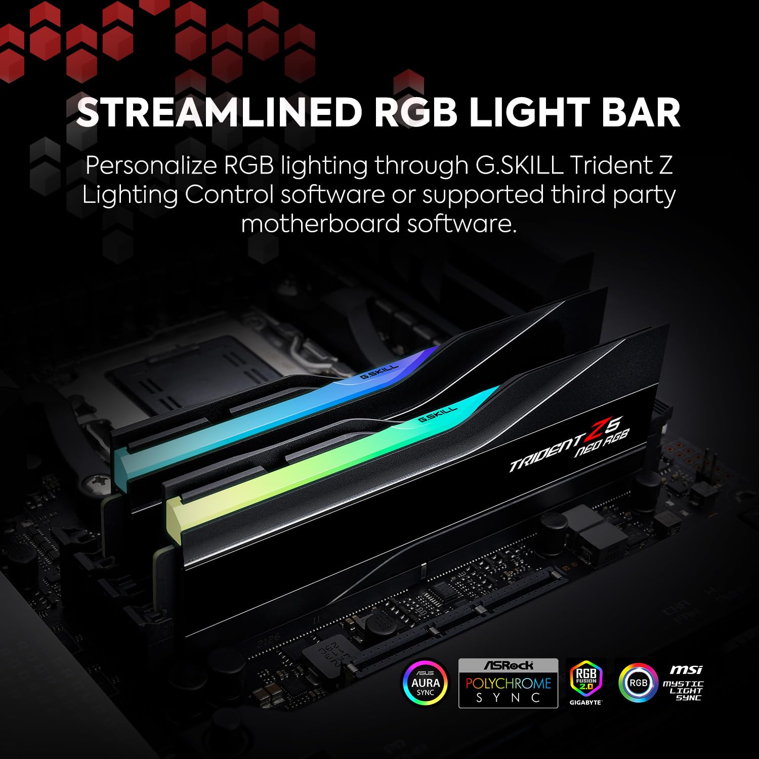 G.SKILL Trident Z5 Neo RGB Series (AMD Expo) DDR5 RAM 32GB (2x16GB) 5600MT/s CL28-34-34-89 1.35V Desktop Computer Memory UDIMM - Matte Black (F5-5600J2834F16GX2-TZ5NR)