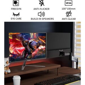 GreBear 24 Inch Computer Monitor 75Hz FHD IPS Screen 1080P PC Monitor, 5ms(GTG) 99% sRGB Low Blue Light Anti-Glare LED Desktop Display HDMI/VGA/Audio/Freesync/VESA Tilt Adjustable