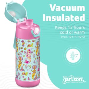 Jarlson® Mali Children's Water Bottle, Thermal Stainless Steel Water Bottle, BPA-Free, Leak-Proof, Children's Bottle with Chug Lid, Bottle for School, Nursery (Mermaid, 350 ml)