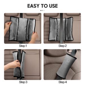 Seatbelt Covers for Kids, MIAOKE 2 Pack for All Car Seat Strap Cover Pads Soft,Comfortable, Safety Belt Strap Shoulder Neck Pad Suitable Adults and Children,Seat Belt Pillow for Kids/Grey