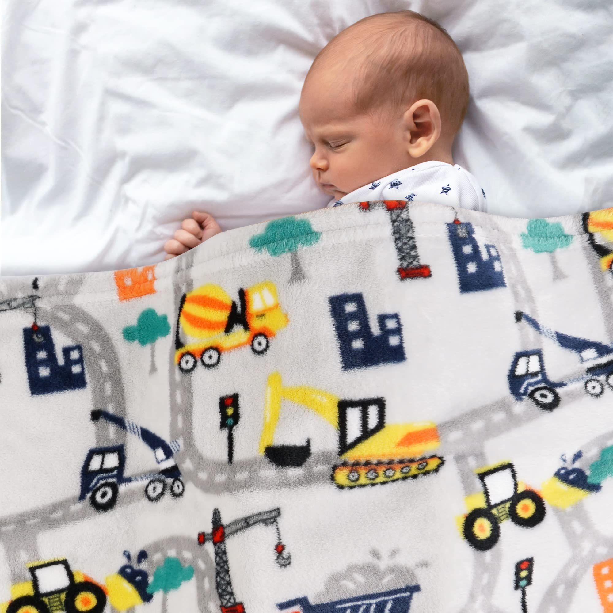 Softan Truck Blanket for Babies, Kids Throw Blanket for Boys and Girls Soft Cozy Flannel, Cute Truck Blanket for Sofa Couch Bed, Soft Plush Warm Receiving for Newborns, 30x40 Inch