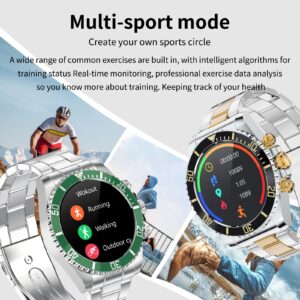 Smart Watch for Android Phones Answer Make Calls SMS Reminder Smartwatch Compatible iPhone Bluetooth Stainless Steel Fitness Watch Men Smart Watches for Men Reloj Inteligente