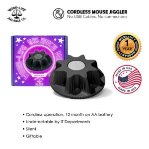 Mechanical Mouse Jiggler Undetectable Device - No USB No Software Required, Keeps Mouse Moving and Computer Awake - Cordless and Wireless Mouse Mover Works for 12-24 Months on AA Battery