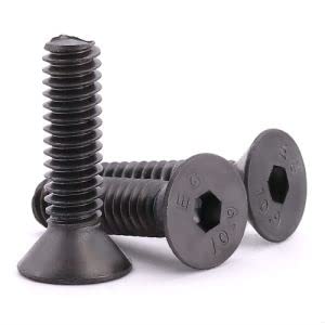 M4-0.7 x 8mm (100 PCS) Countersunk Head Socket Cap Screws, Black Oxide Finish, 10.9 Grade Alloy Steel, Full Thread, Coarse Thread, DIN 7991