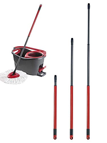 3 Section Telescopic Handle for O-Cedar EasyWring Microfiber Spin Mop Bucket Floor Cleaning System, 22 Inch to 48 Inch Stainless Steel Mop Head Handle