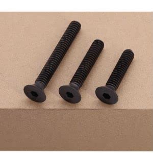 M6-1.0 x 20mm (30 PCS) Countersunk Head Socket Cap Screws, Black Oxide Finish, 10.9 Grade Alloy Steel, Full Thread, Coarse Thread, DIN 7991