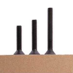 M6-1.0 x 20mm (30 PCS) Countersunk Head Socket Cap Screws, Black Oxide Finish, 10.9 Grade Alloy Steel, Full Thread, Coarse Thread, DIN 7991