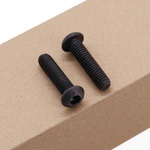 M8-1.25 x 16mm (12 PCS) Button Head Socket Cap Screws, Black Oxide Finish, 10.9 Grade Alloy Steel, Full Thread, Coarse Thread, ISO7380