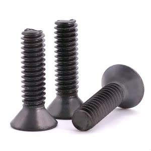 M4-0.7 x 8mm (100 PCS) Countersunk Head Socket Cap Screws, Black Oxide Finish, 10.9 Grade Alloy Steel, Full Thread, Coarse Thread, DIN 7991