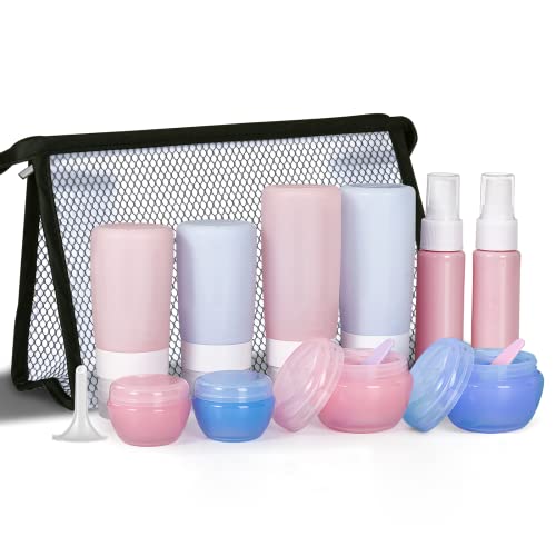 JOLY FANG Leak Proof Travel Bottles Set, 17pcs Silicone Travel Container for toiletries, TSA Approved travel Size Bottles, BPA Free