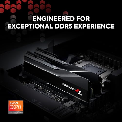 G.SKILL Trident Z5 Neo Series (AMD Expo) DDR5 RAM 32GB (2x16GB) 6000MT/s CL30-38-38-96 1.35V Desktop Computer Memory UDIMM - Matte Black (F5-6000J3038F16GX2-TZ5N)