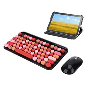 Keyboard Mouse Set, Retro Style Gaming Keyboard Mouse for Computer Red Black