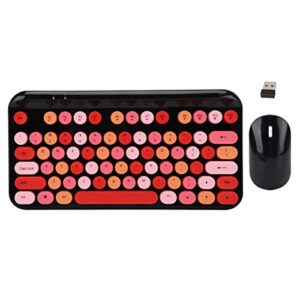 Keyboard Mouse Set, Retro Style Gaming Keyboard Mouse for Computer Red Black