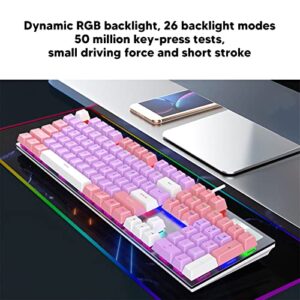 Huleo Mechanical Gaming Keyboard, 26 Backlight Modes 104key Mechanical Keyboard for PC Blue Switch