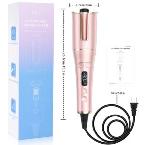 Automatic Curling Iron, Auto Hair Curler Wand with Large Rotating Barrel & 4 Temps & 3 Timers, Large Display Curling Iron with Dual Voltage, Auto Shut-Off, Fast Heating for Hair Styling