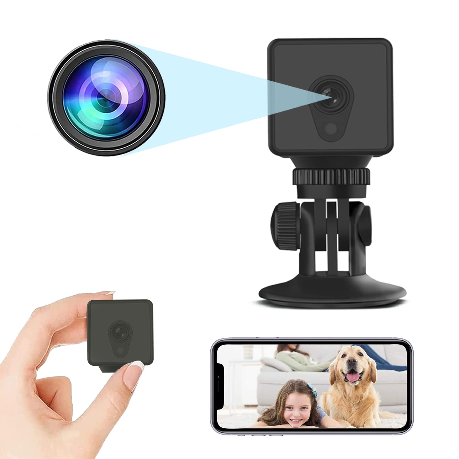 RYTOOVIC Mini Spy Camera Hidden Camera with Video Home Security Surveillance Camera 1080P Nanny Cam Wireless with Cell Phone App Night Vision Motion Detection Remote Monitor