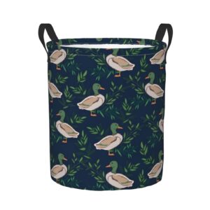 KiuLoam Cute Farm Animal Mallard Duck 19.6 Inches Large Storage Basket Collapsible Organizer Bin Laundry Hamper for Nursery Clothes Toys