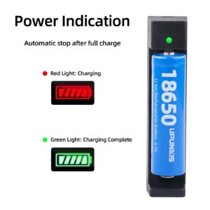 18650 Battery Charger, Suitable for Lithium Battery 18650 20700 10440 14500 18500 16340 17500 Battery Charger, USB Single Slot li-ion Rechargeable Battery Charger (Battery not Included)