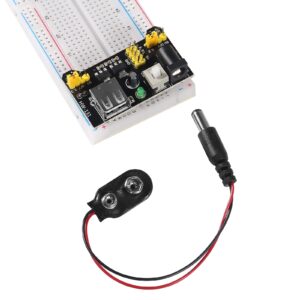 AITIAO Breadboard Kit with 1Pcs 830 & 400 Tie-Points Breadboard 65Pcs Breadboard Jumper Wires 3Pcs Power Supply Module MB 102(5V/3V) 3Pcs I Type Battery Clip