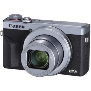 Canon PowerShot G7 X Mark III Digital Camera (Silver) (3638C001) + 64GB Memory Card + NB13L Battery + Charger + Card Reader + Corel Photo Software + HDMI Cable + Case + Flex Tripod + More (Renewed)