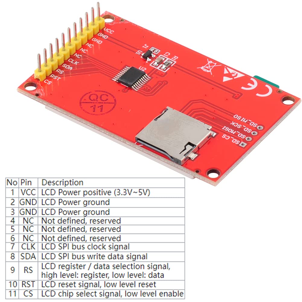 DIYmalls 1.8" inch TFT LCD Display Screen Module SPI Interface ST7735S 128x160 w/SD Card Slot for Arduino U NO Mega-2560