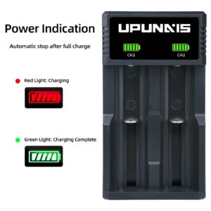 18650 Battery Charger, 2 Slot Universal Battery Charger for 3.7V Type C Li-ion Rechargeable Batteries 18650 10440 18350 17500 17650 16340 14500 20700, Universal Batteries Charger