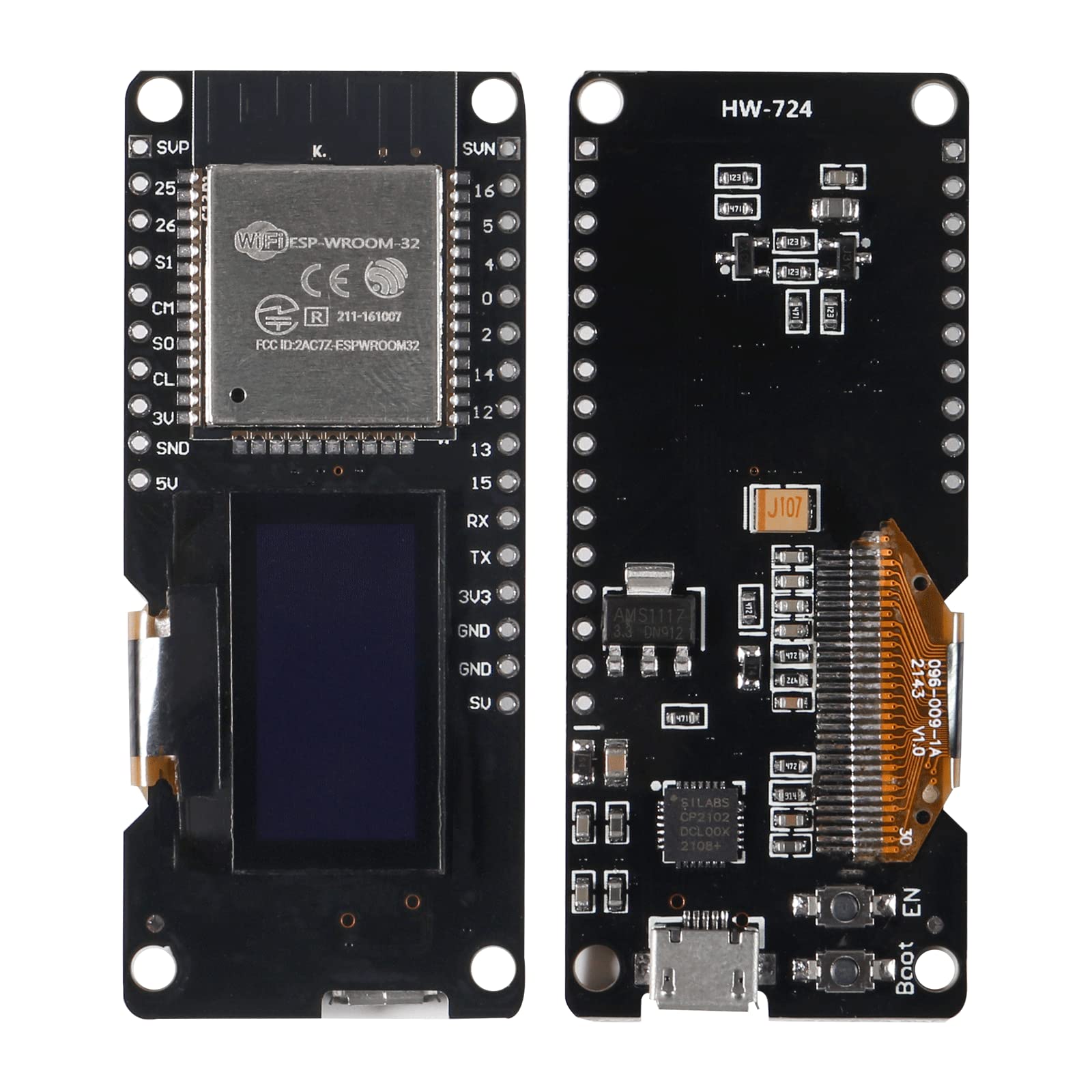 AITIAO 2PCS 0.96" OLED ESP-WROOM-32 ESP32 Display 2.4GHz WiFi Bluetooth Dual Mode Development Board Display for Wemos D1 AP STA