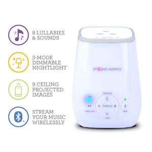 Project Nursery 5-in-1 Sound Soother - Bluetooth Speaker, Sound Soother, Projector, Nightlight and Sleep Timer for Babies, Toddlers and Kids