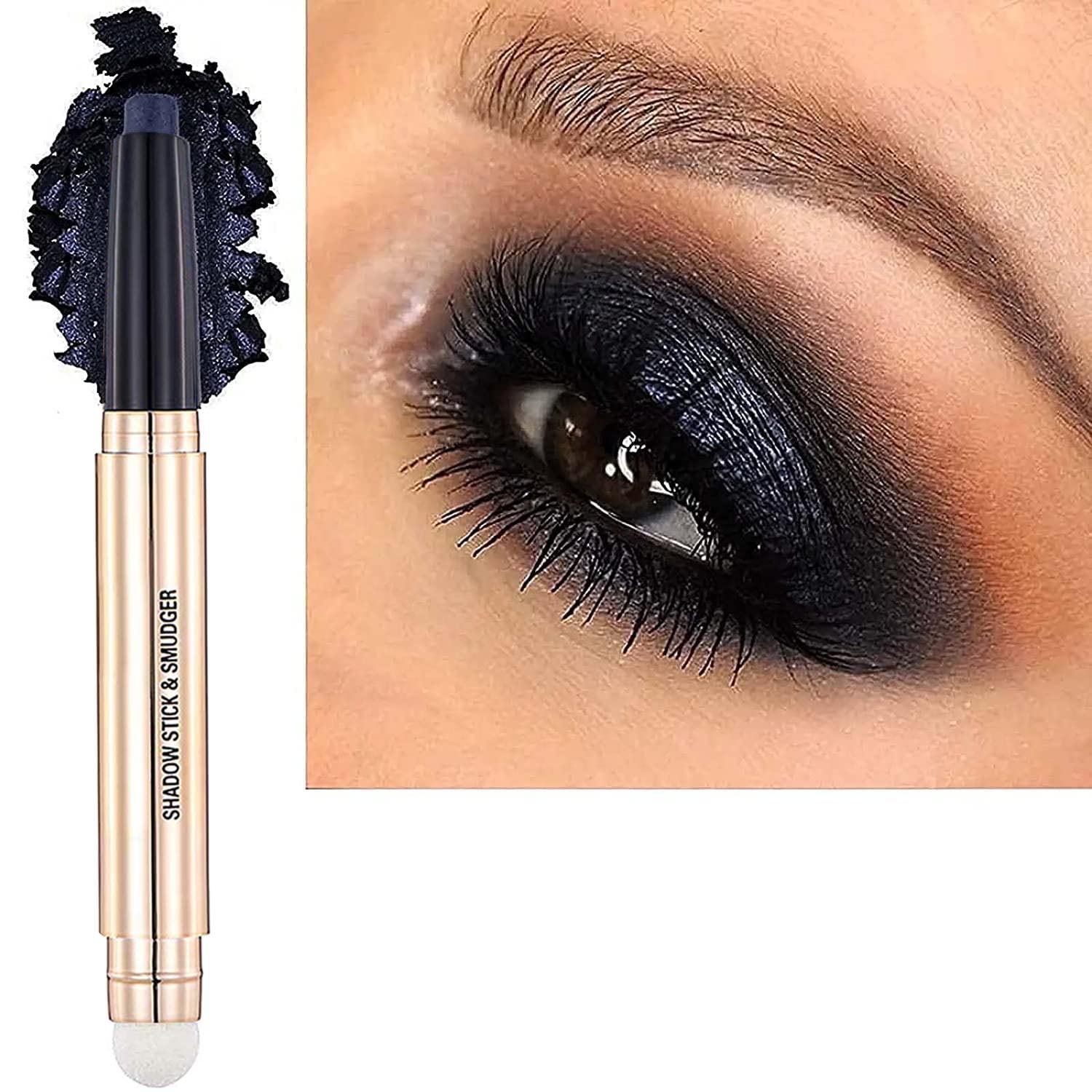 Black Eyeshadow Stick Eyeliner pencil Eye Makeup Cream Smooth Shimmer Eye shadow Primer Glitter Dark Light Matte Single base Crayon Primer Palette Hypoallergenic Waterproof Long Lasting 12