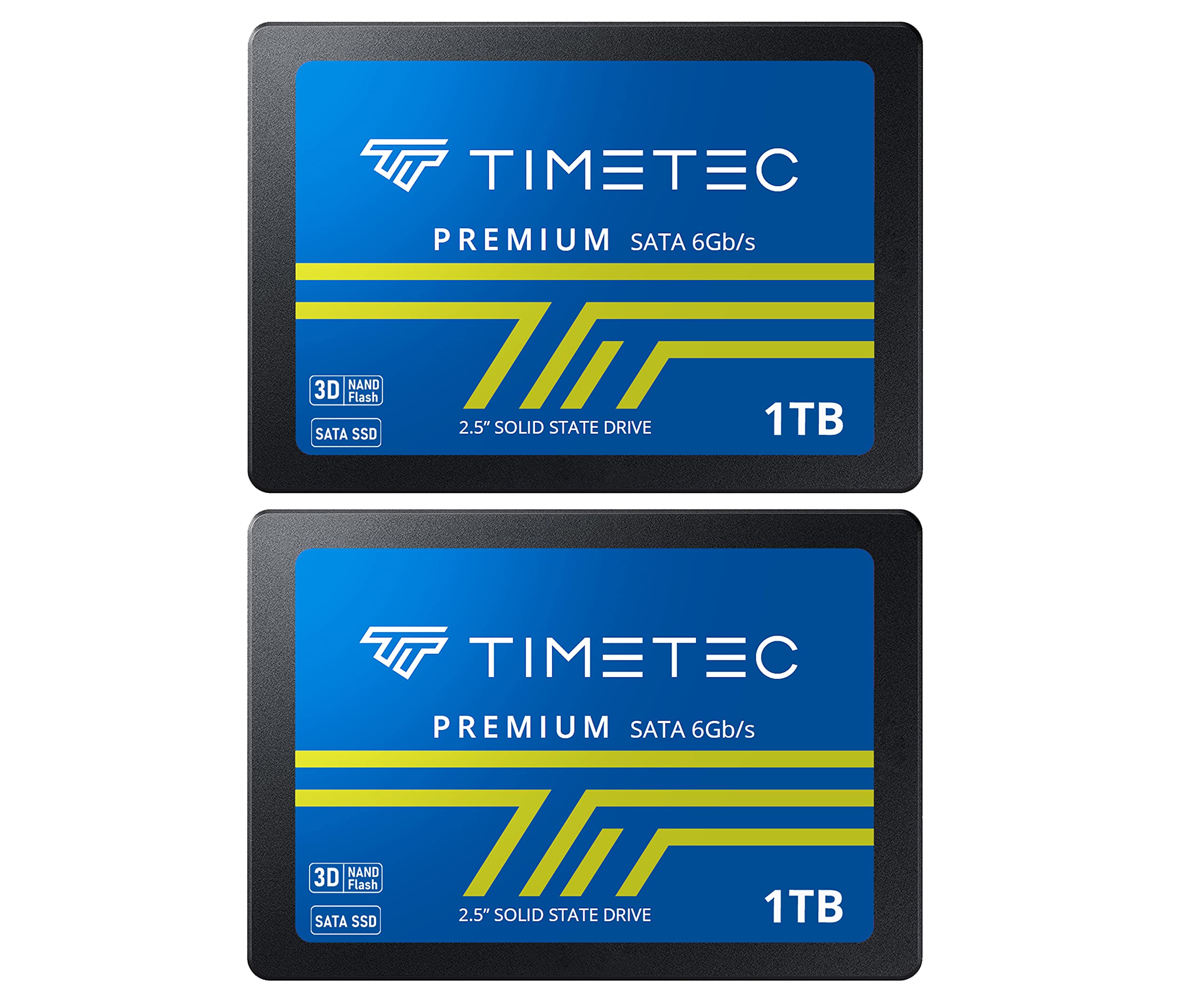 Timetec 1TBx2 (2 Pack) SSD 3D NAND SATA III 6Gb/s 2.5 Inch 7mm (0.28") Read Speed Up to 550 MB/s SLC Cache Performance Boost Internal Solid State Drive for PC Computer Desktop and Laptop