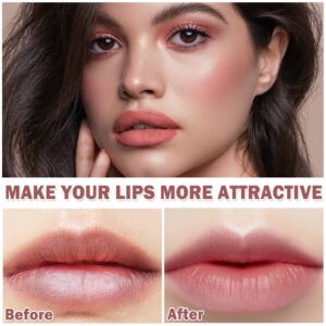 XINGXYUEL 3PCS Nude Lipstick Set Matte Lip Stick Waterproof Long Lasting Lipstick Non-Stick Cup Velvet Lip Gloss Lip Stain Professional Lip Makeup Matte Lipstick Set A