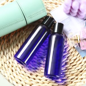 50pcs 4oz Empty Plastic Travel Bottles with Disc Top Flip Cap Small Travel Size Bottles Blue Plastic Bottles Refillable Empty Containers for Shampoo Lotion Liquid Body Soap Cream Toiletries