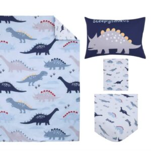 Parent's Choice 4-Piece Toddler Bedding Set, Blue, Dino