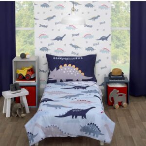 Parent's Choice 4-Piece Toddler Bedding Set, Blue, Dino