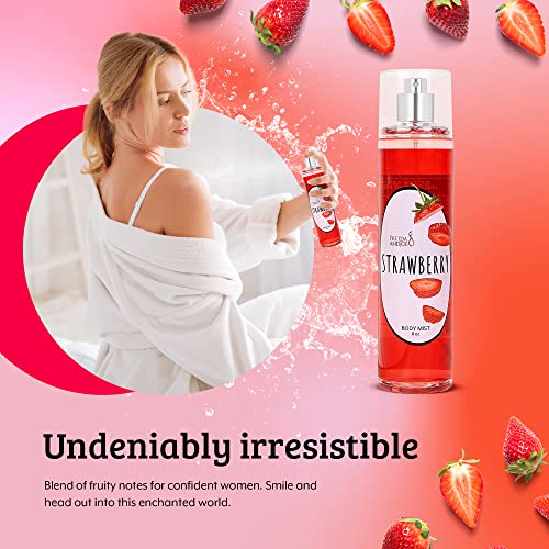 Luxurious Scented Strawberry Fragrance Body Mist A Sophisticated 8 oz Gift Stocking Stuffer Exquisitely Crafted for Women's Sublime Fragrance