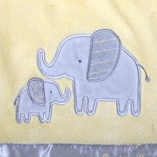 30x40 Fleece Baby Nursery Blanket with Satin Trim for Boys, Girls, and Unknown Gender Baby (Little Elephant)