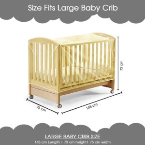 AmazingHind Mosquito Insect Net for Crib, Cot Bed with Zipper - Crib Climbing Prevention & Pet Barrier - Color: Peach (Crib Net)