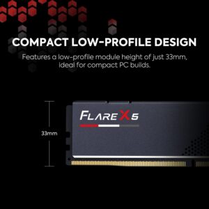 G.SKILL Flare X5 Series (AMD Expo) DDR5 RAM 32GB (2x16GB) 5600MT/s CL30-36-36-89 1.25V Desktop Computer Memory UDIMM - Matte Black (F5-5600J3036D16GX2-FX5)