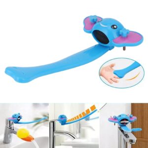 Cartoon Faucet Extender, Faucet Extender for Kids Sink Tap Lever Handles Extender Sink Switch Extender for Toddlers Kids(Blue)