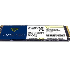 Timetec 1TBx2 (2 Pack) SSD NVMe PCIe Gen3x4 8Gb/s M.2 2280 3D NAND TLC 600TBW High Performance SLC Cache Read/Write Speed Up to 2,000/1,600 MB/s Internal Solid State Drive for PC Laptop and Desktop