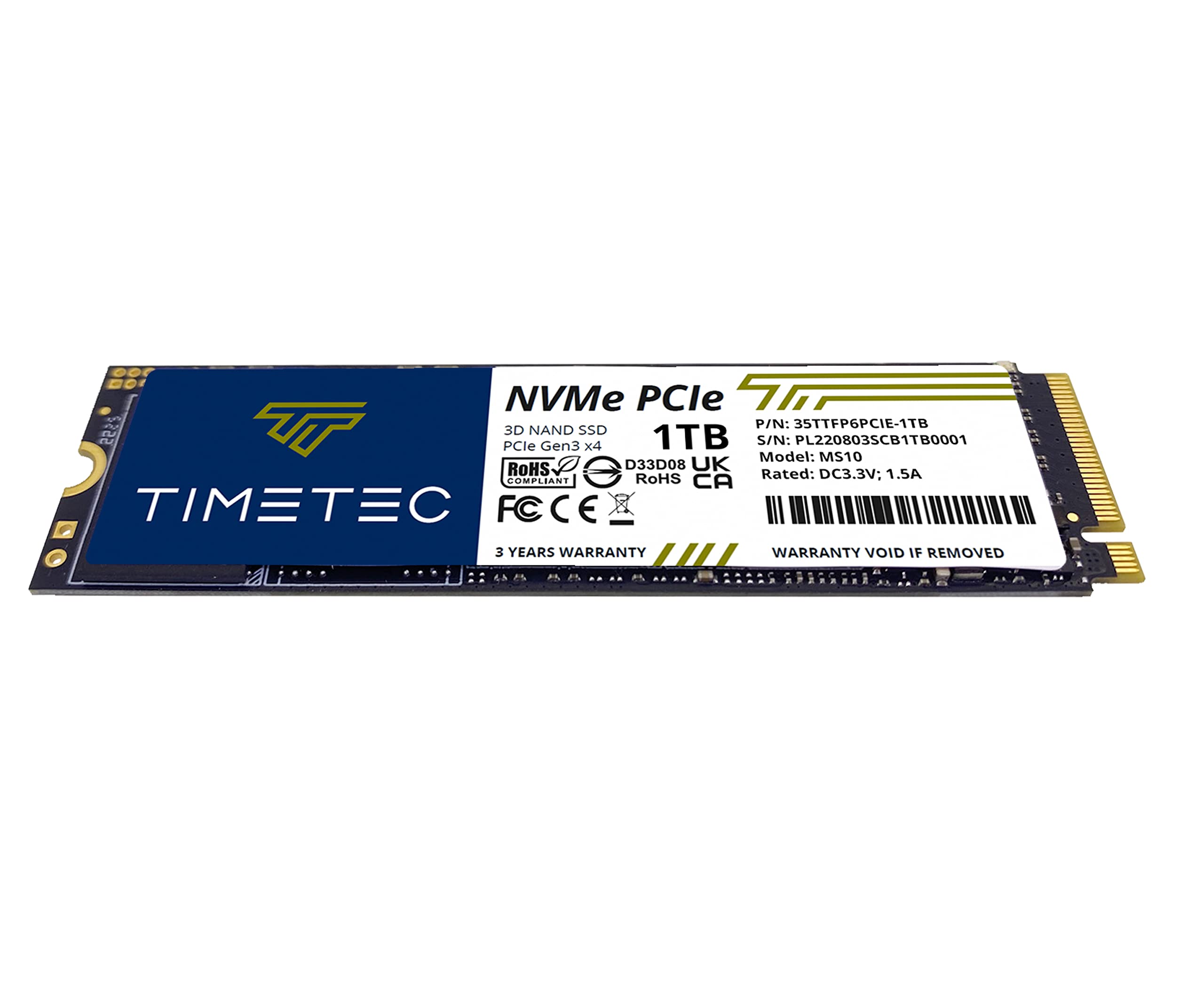 Timetec 1TBx2 (2 Pack) SSD NVMe PCIe Gen3x4 8Gb/s M.2 2280 3D NAND TLC 600TBW High Performance SLC Cache Read/Write Speed Up to 2,000/1,600 MB/s Internal Solid State Drive for PC Laptop and Desktop