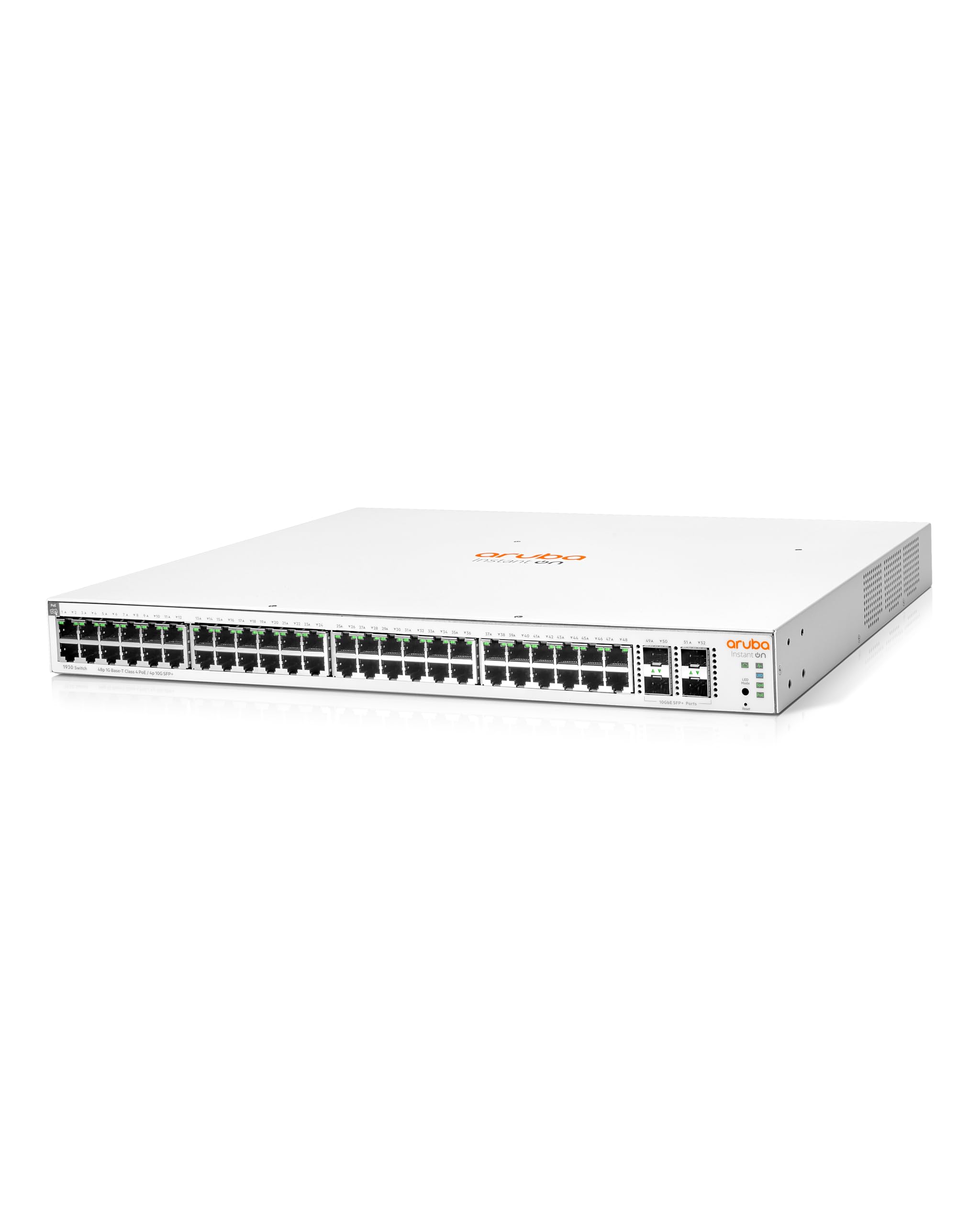 HPE Networking Instant On Switch Series 1930 48-Port Gb Smart-Managed Layer 2+ Ethernet Switch with PoE | 48x 1G | 4X SFP+ | 48x CL4 PoE 370W | US Cord (JL686B#ABA)