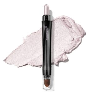 luxaza cream single eyeshadow stick with blending brush, hypoallergenic eye shadow stick makeup, pro waterproof & long lasting eye brightener stick, eyeshadow pencil crayon shimmer #73