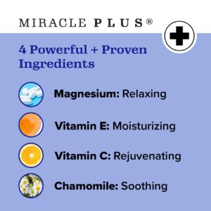 Miracle Plus Magnesium Cream For Leg Relief | Magnesium Lotion Calming Leg Cream Herbal Moisturizer Topical Body Butter Soothes + Calms Sensations, Itching, & Shaking, 8 Oz