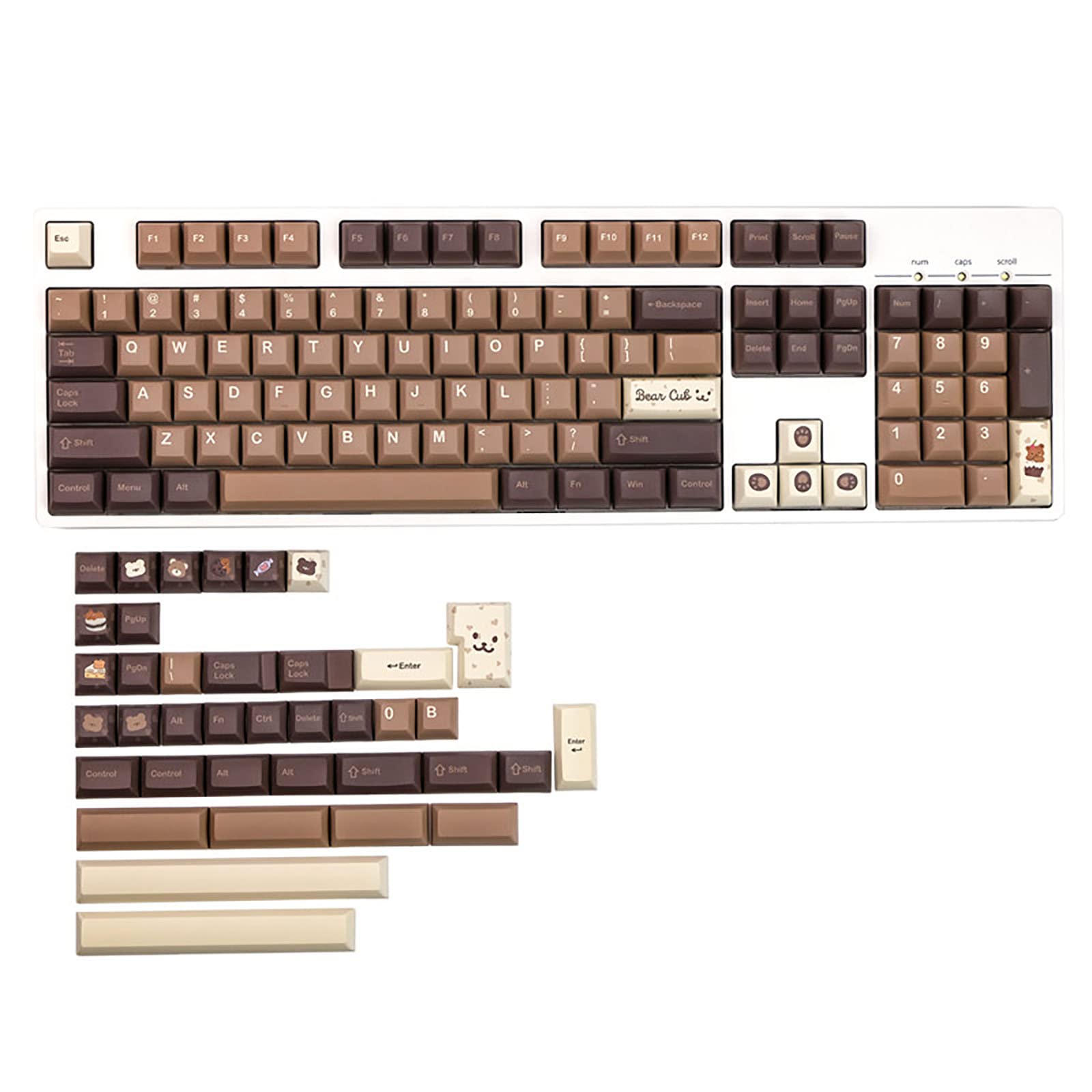 HFSECURITY Keycaps Mechanical Gaming Keyboard Keycaps for Cherry MX Switch GH60 GK61 GK64 68 75 84 87 96 98 104 108