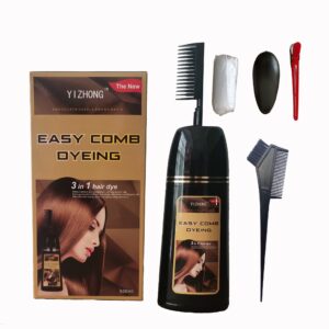 Purple Hair Dye Shampoo Permanent YIZHONG Hair Color For 100% Gray Coverage Women Men Dark Easy Comb Dyeing (grape purple)