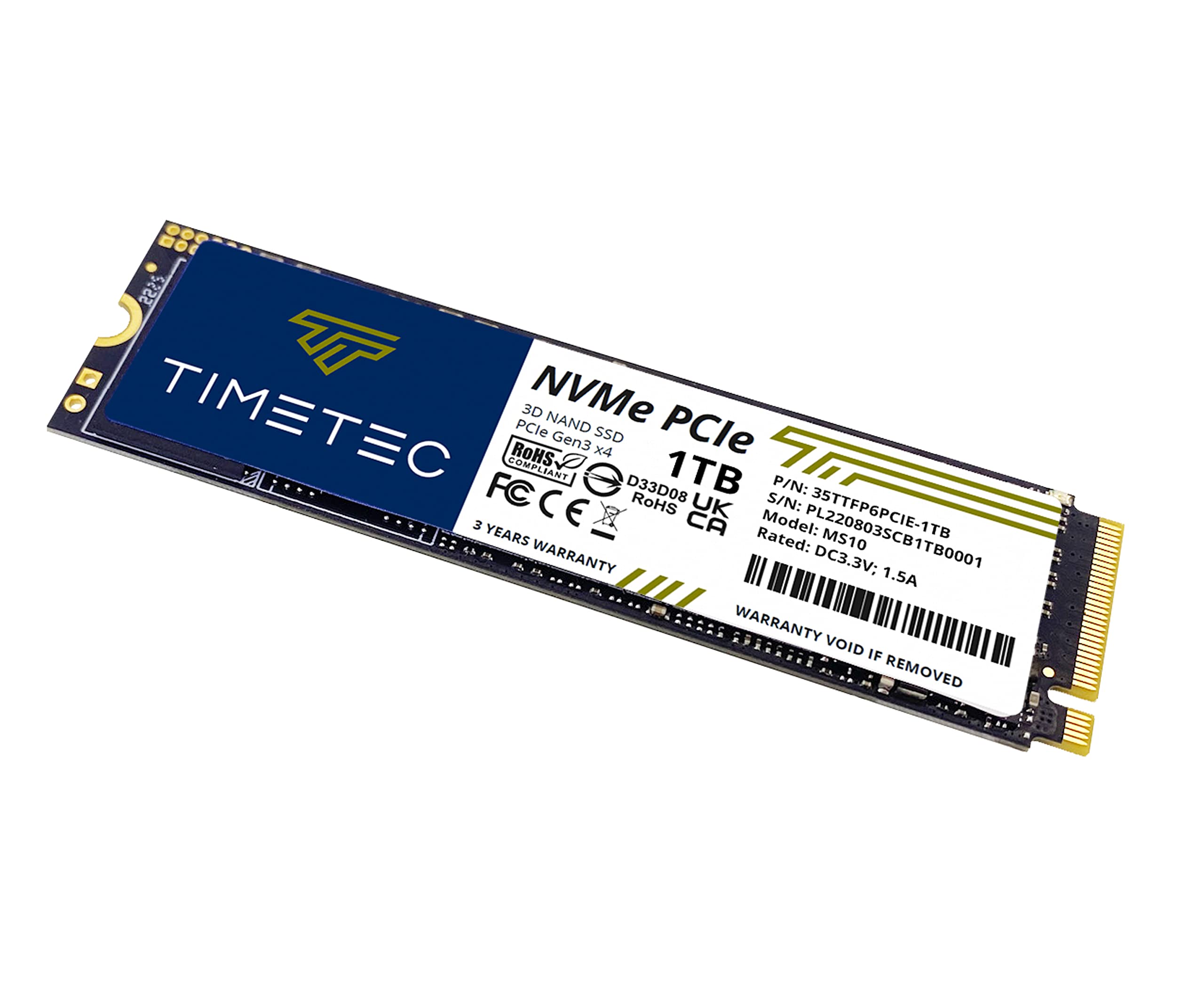 Timetec 1TBx2 (2 Pack) SSD NVMe PCIe Gen3x4 8Gb/s M.2 2280 3D NAND TLC 600TBW High Performance SLC Cache Read/Write Speed Up to 2,000/1,600 MB/s Internal Solid State Drive for PC Laptop and Desktop