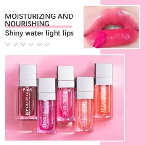 DAGEDA Tinted Lip Oil Plumping Lip Gloss, Hydrating Lip Glow Oil Lip Care Moisturizing for Dry Lips, Nourishing Water Lip Oil Gloss Non-Sticky Shine Lip Tint (015 Cherry)