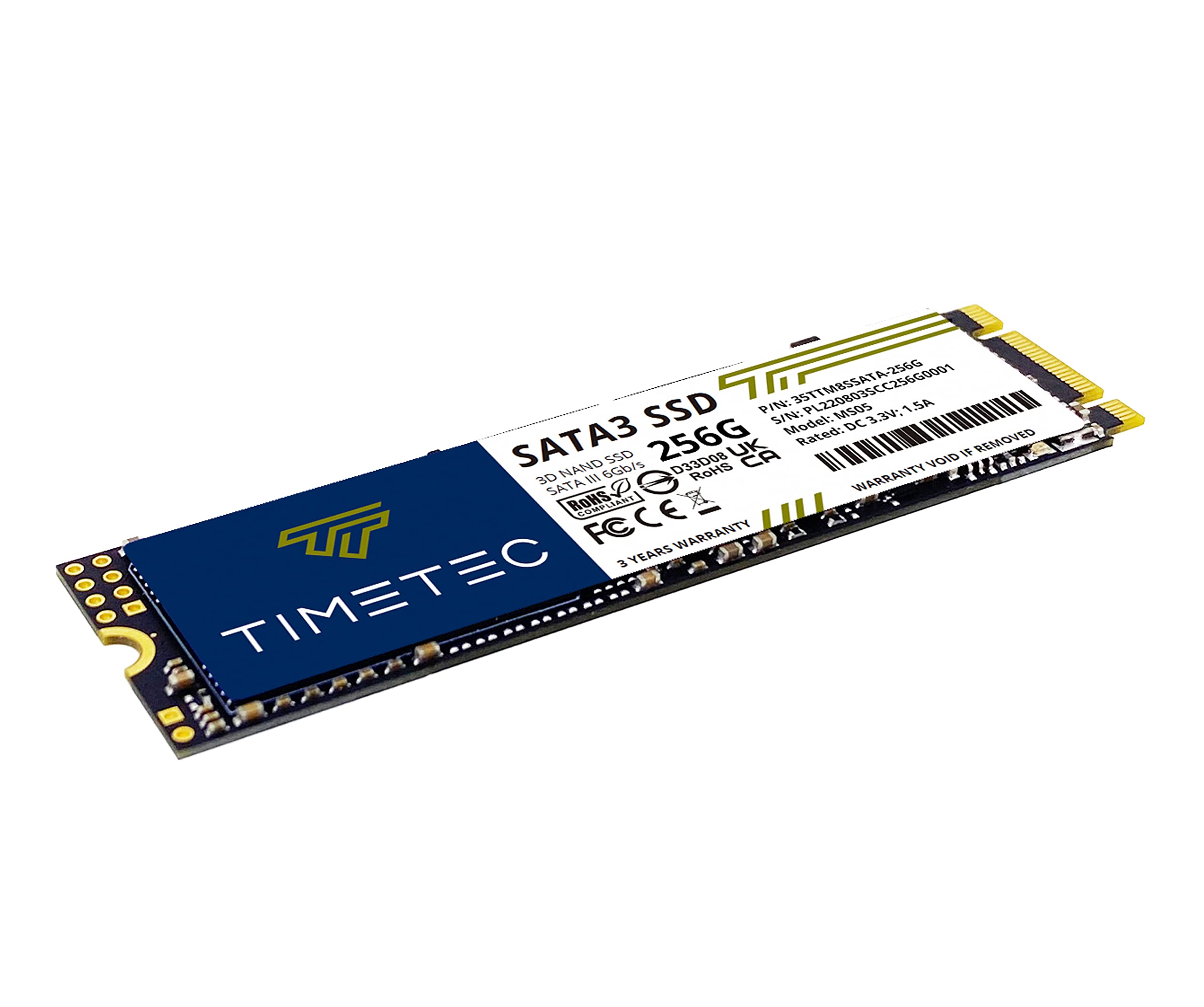 Timetec 256GBx10 (10 Pack) SSD 3D NAND TLC SATA III 6Gb/s M.2 2280 NGFF 128TBW Read Speed Up to 550MB/s SLC Cache Performance Boost Internal Solid State Drive for PC Computer Laptop and Desktop